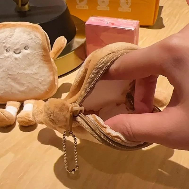Cartoon Toast Coin Purse Keychain