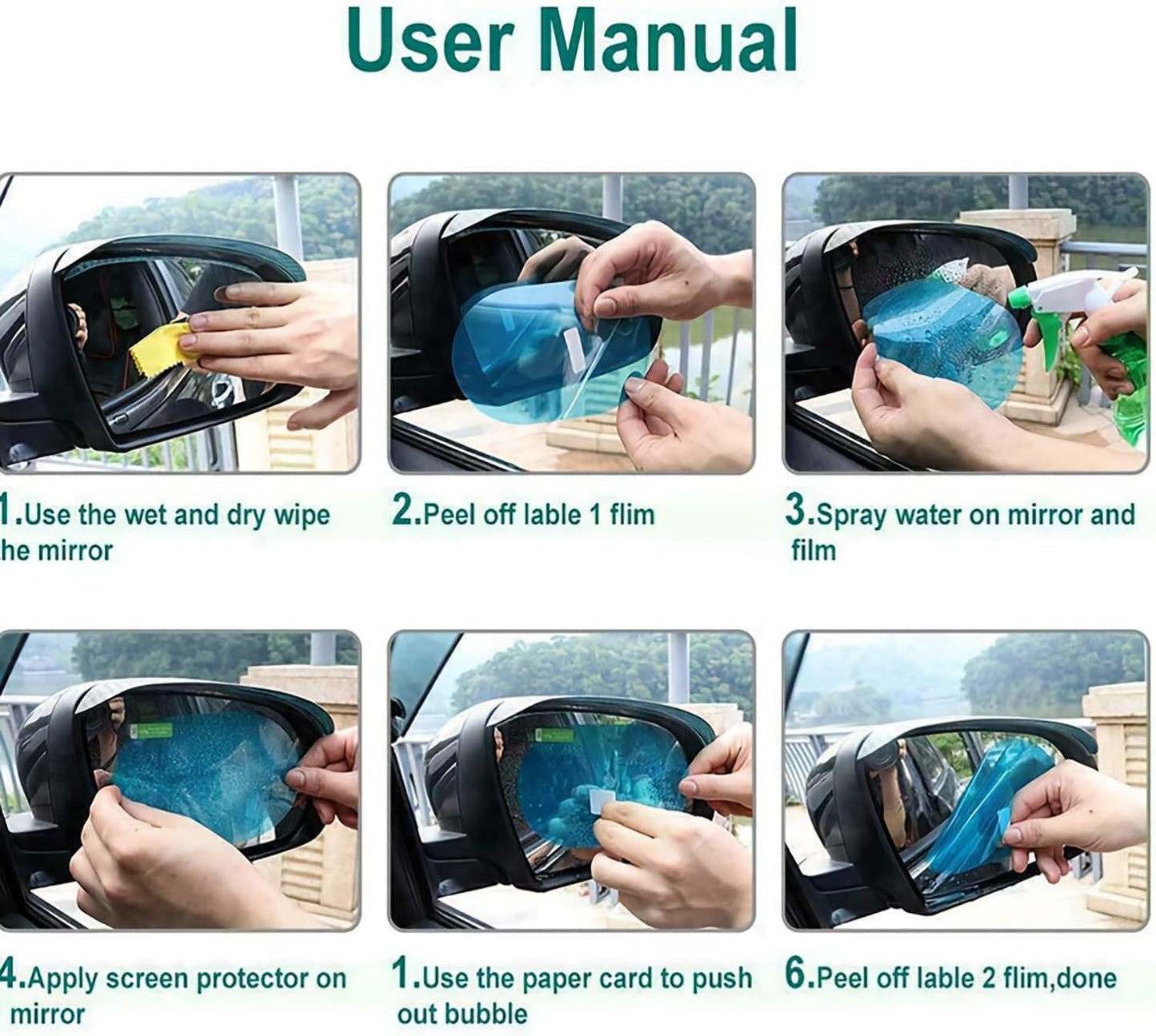 Car Side Mirror Film: HD Nano Transparent Protective Film