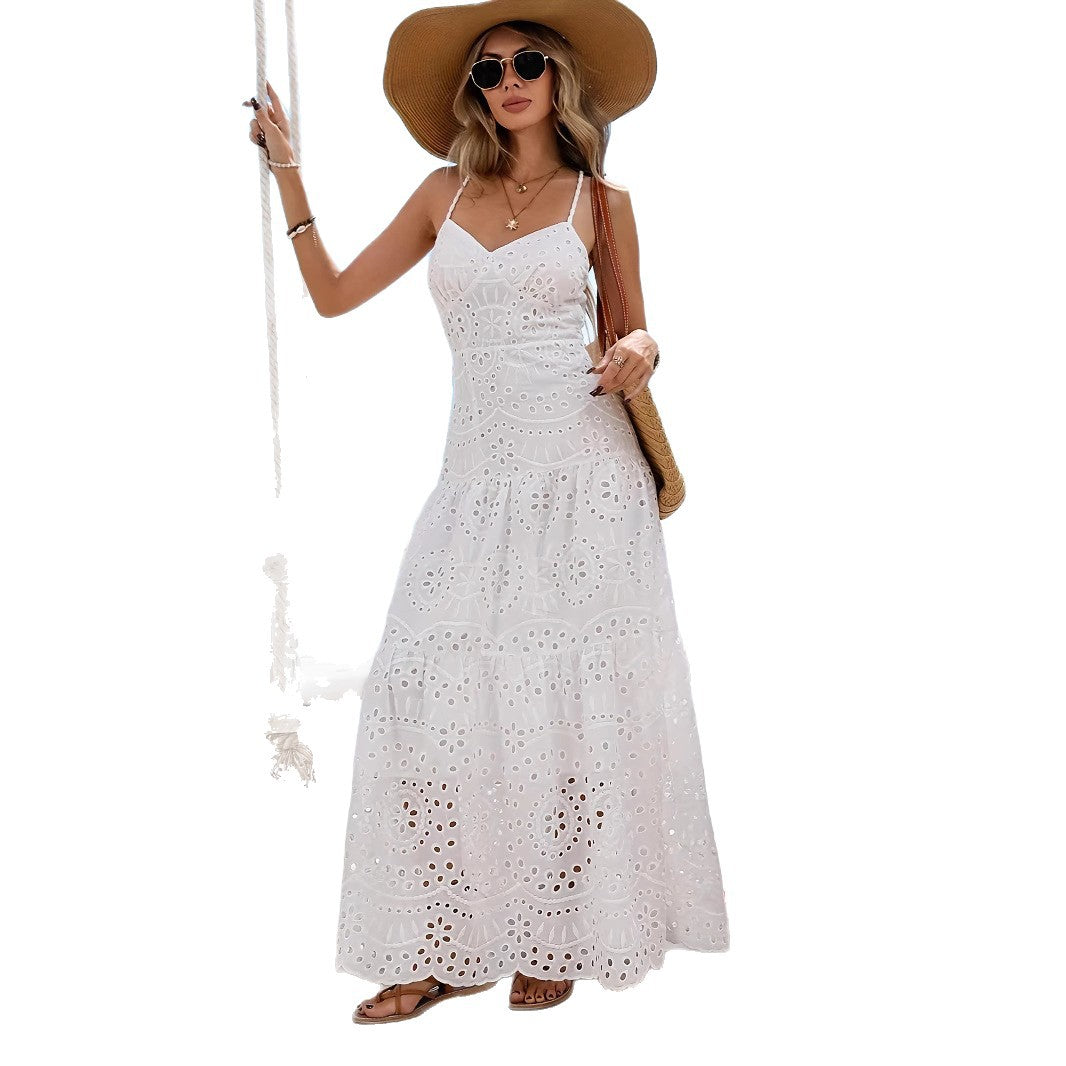 Slim-Fit Sleeveless Lace Strappy Dress
