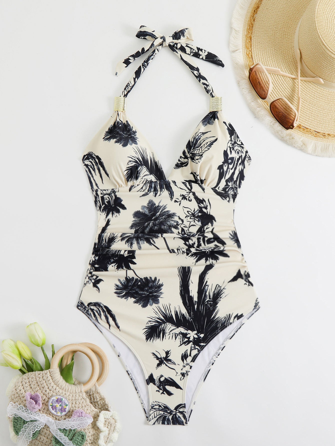 One-piece printed bikini