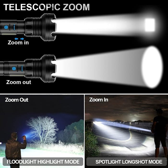 🔥LAST DAY SALE 49% OFF🔥 - LED Rechargeable Tactical Laser Flashlight High Lumens