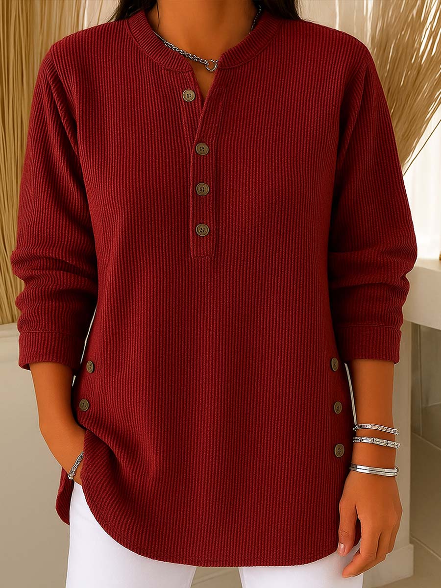 Special Offer🔥 Women's Solid Color Crew Neck Long Sleeve Casual Loose Knit Pullover