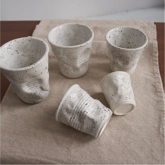 ✨Last Week of Discounts✨White Speckled Ceramic Mug: Hand-Dotted Cup and Artisan Tableware