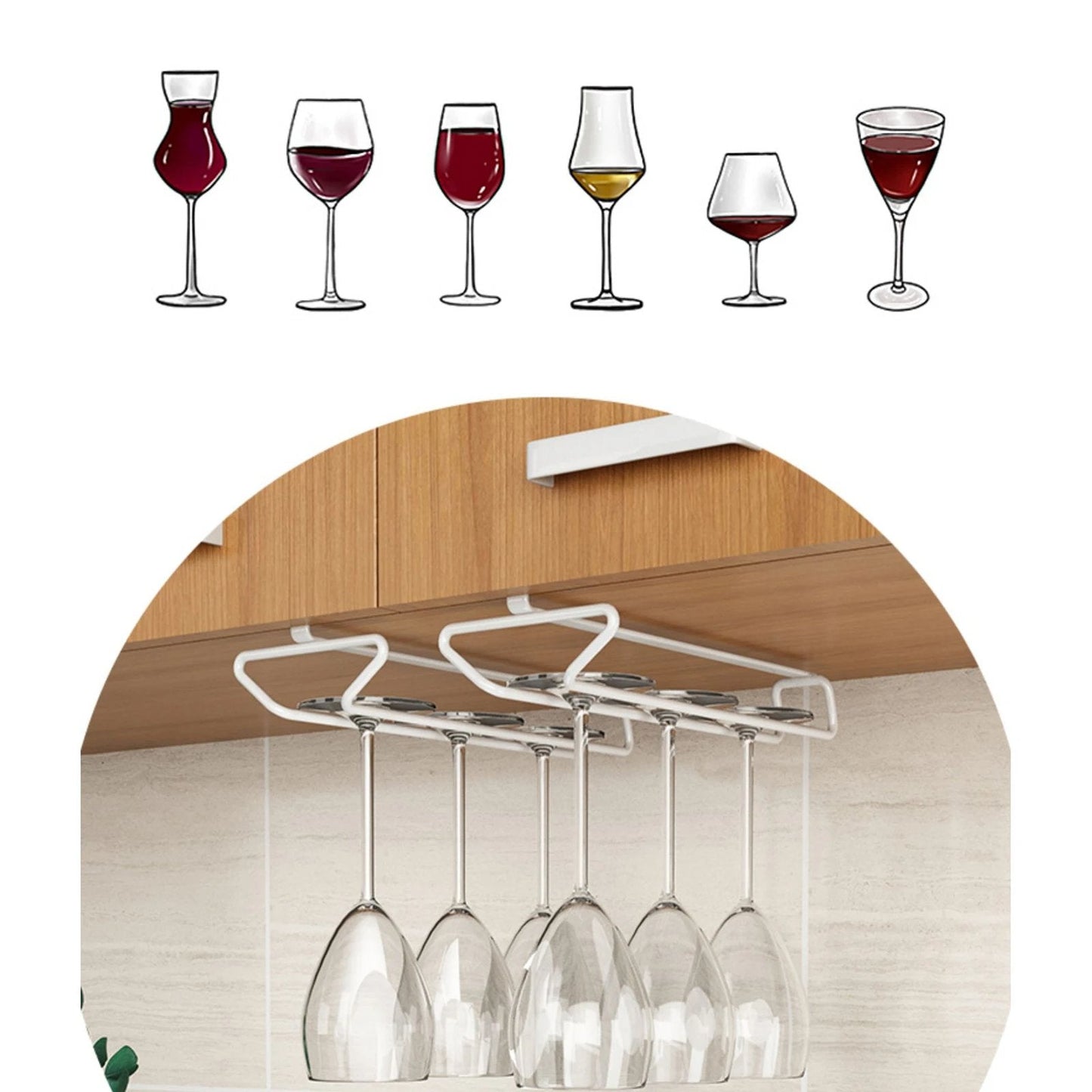 Under Cabinet Wine Glass Holder