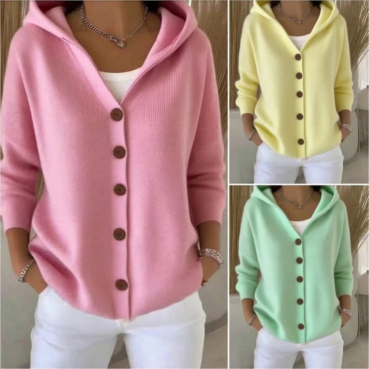 Best Sellers🔥Women Cotton Plain Long Sleeve Comfy Casual Cardigan
