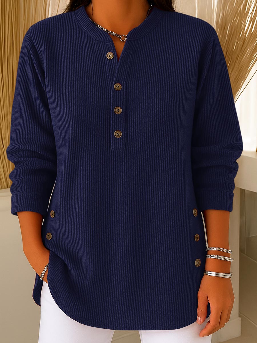 Special Offer🔥 Women's Solid Color Crew Neck Long Sleeve Casual Loose Knit Pullover
