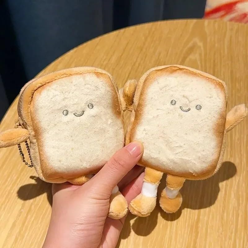 Cartoon Toast Coin Purse Keychain