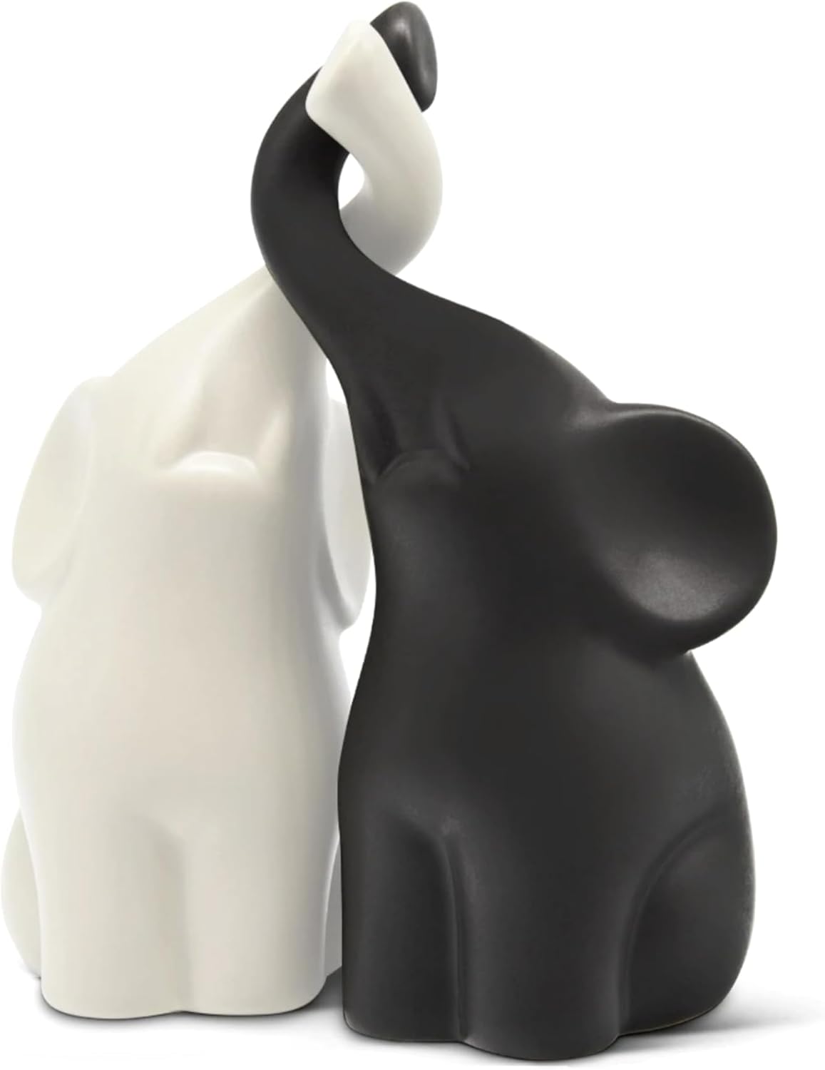 Elephant statue ornament with a heart design, a lucky decorative gift for couples and home decor.