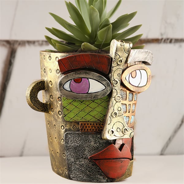 🔥 Last Day 49% OFF -  Handmade Brutalist Abstract Beauty Face Flower Pot - Buy two and get free shipping!
