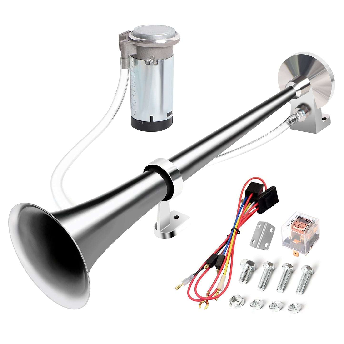 🔥Hot Sale🔥Motorcycle Horn + Mounting Hardware and Complete Wiring Kit