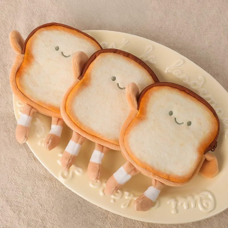 Cartoon Toast Coin Purse Keychain