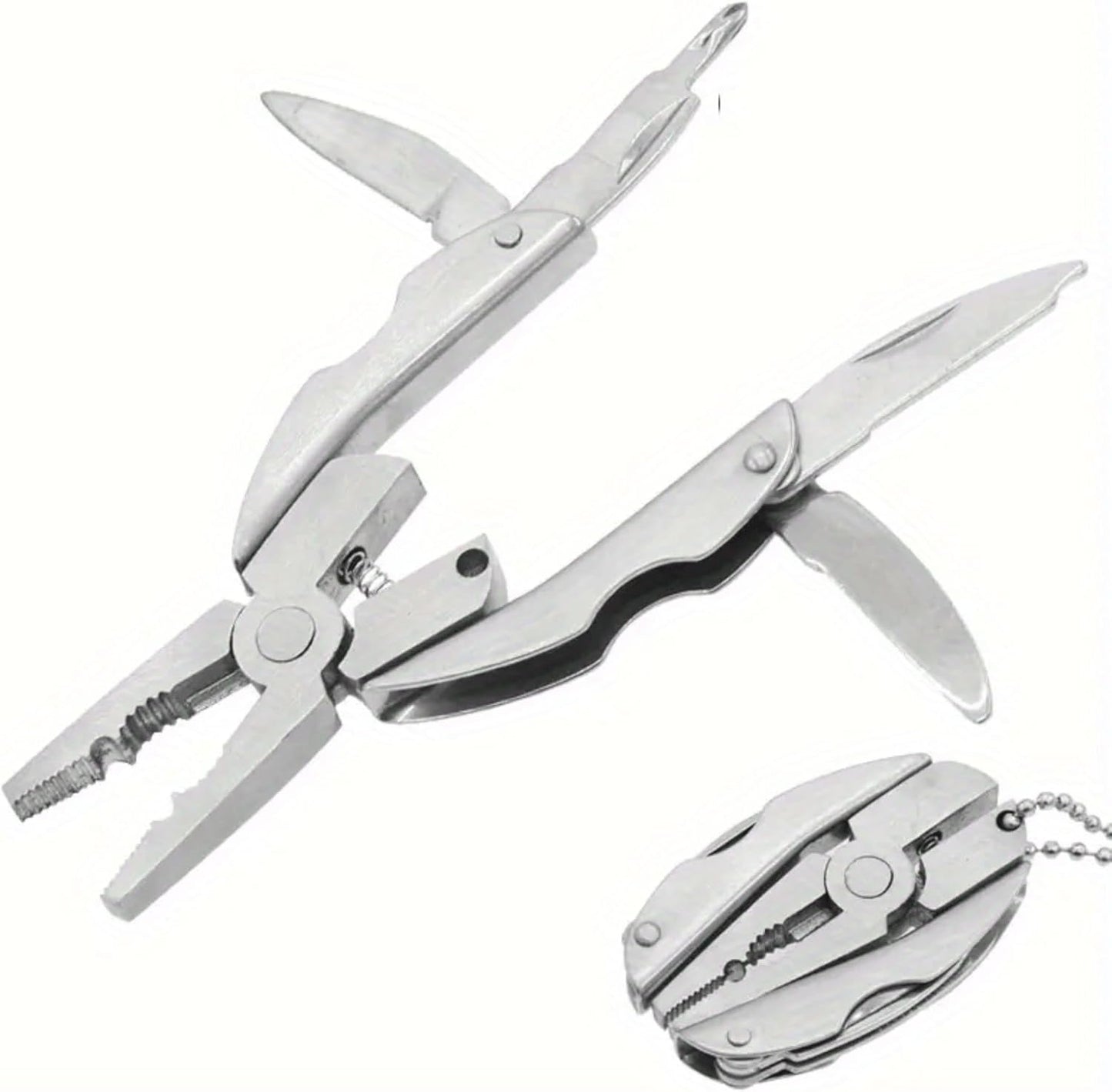 Multifunctional Stainless Steel Pliers & Mini Wrench Tool Set - Compact 5-in-1 Multipurpose Pliers & Wrench Set