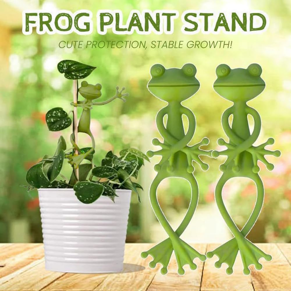 Green Frog-Shaped Plant Stand — Garden Decoration
