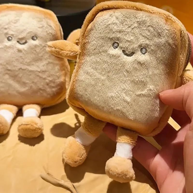 Cartoon Toast Coin Purse Keychain