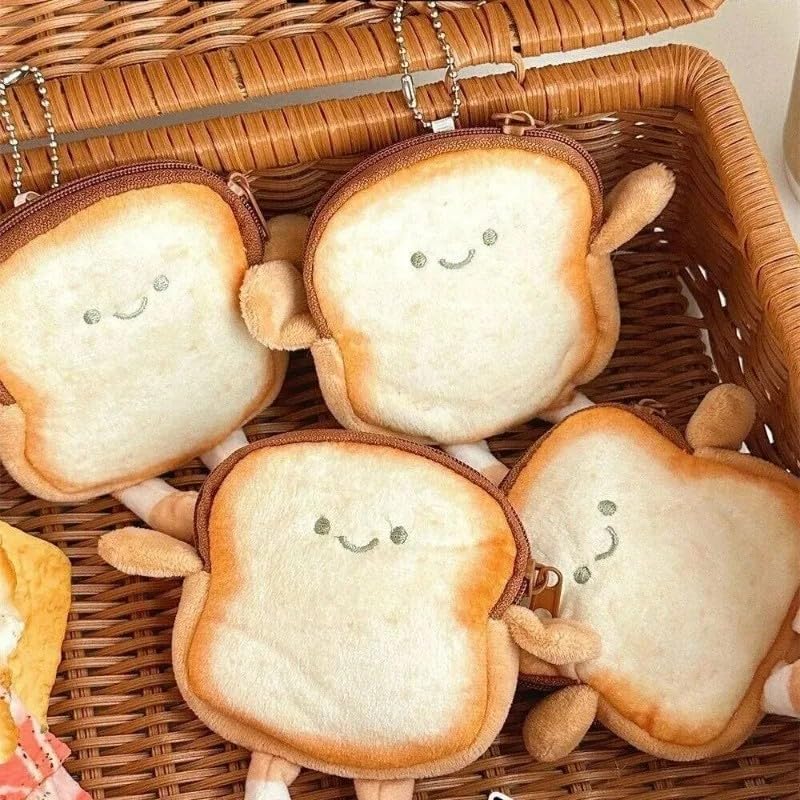 Cartoon Toast Coin Purse Keychain