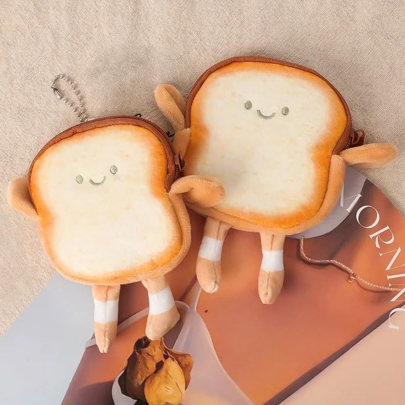 Cartoon Toast Coin Purse Keychain