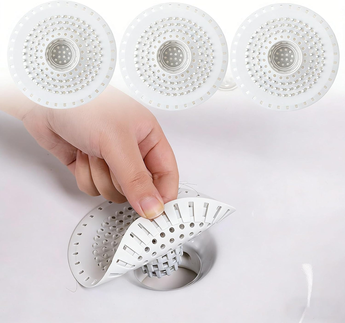 Silicone Drain Hair Catcher (3-Pack)