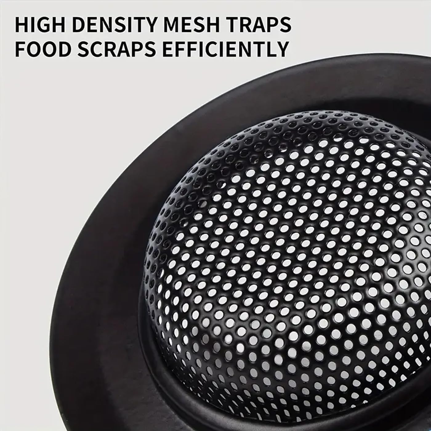 Generic 2 Pack - Black Kitchen Sink Strainer, Stainless Steel, Anti-Clogging, Large Wide Rim 4.5 Inch Diameter,Black