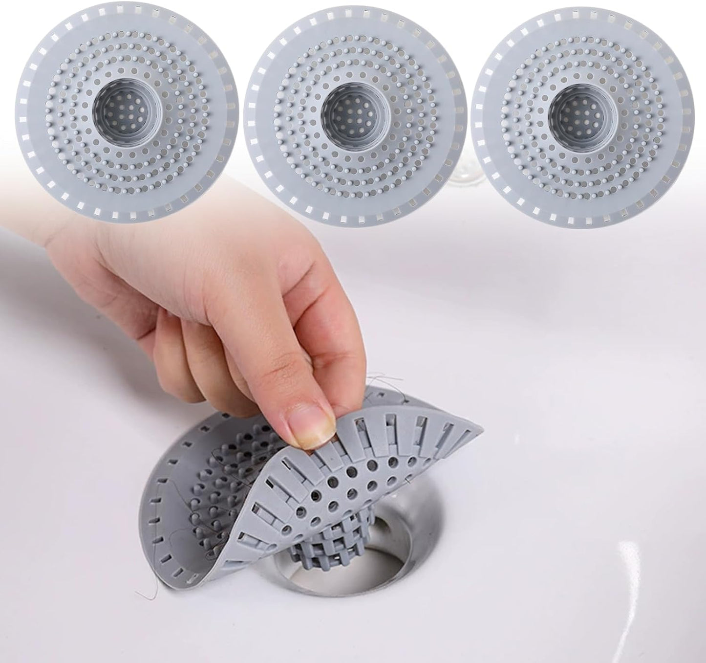 Silicone Drain Hair Catcher (3-Pack)