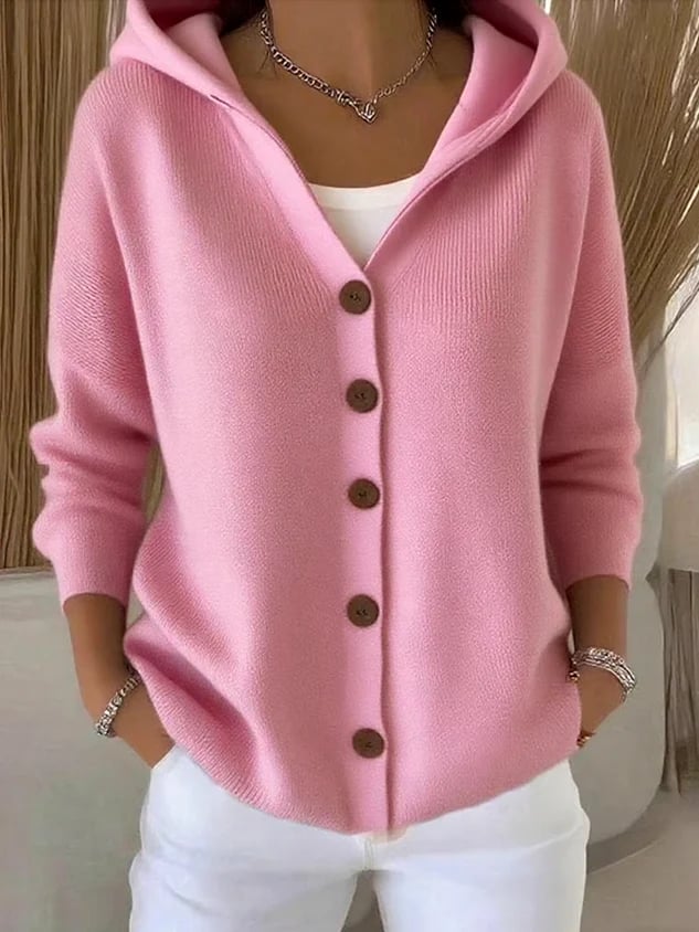 Best Sellers🔥Women Cotton Plain Long Sleeve Comfy Casual Cardigan