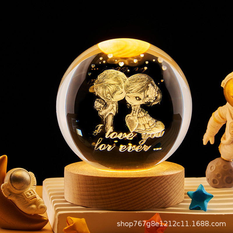 Starry Sky Crystal Ball LED Bedroom Bedside Night Light