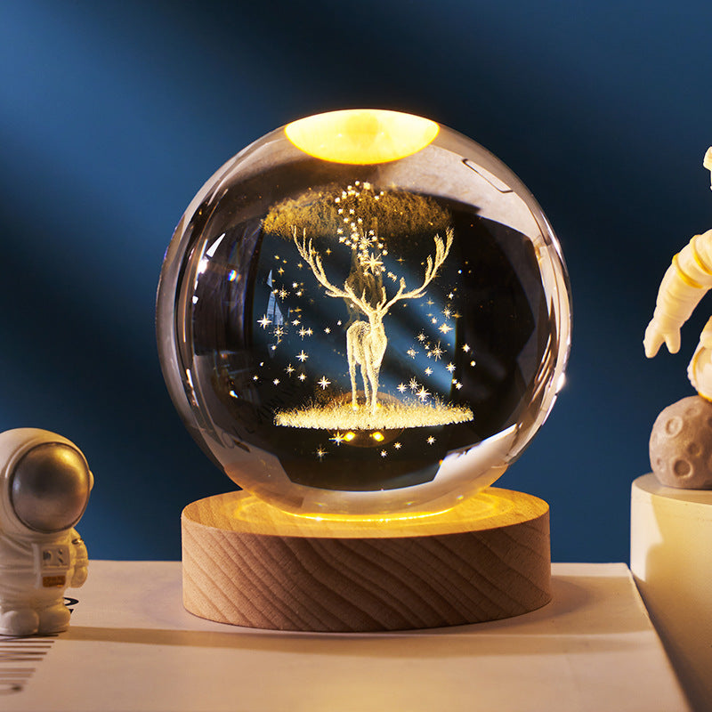 Starry Sky Crystal Ball LED Bedroom Bedside Night Light