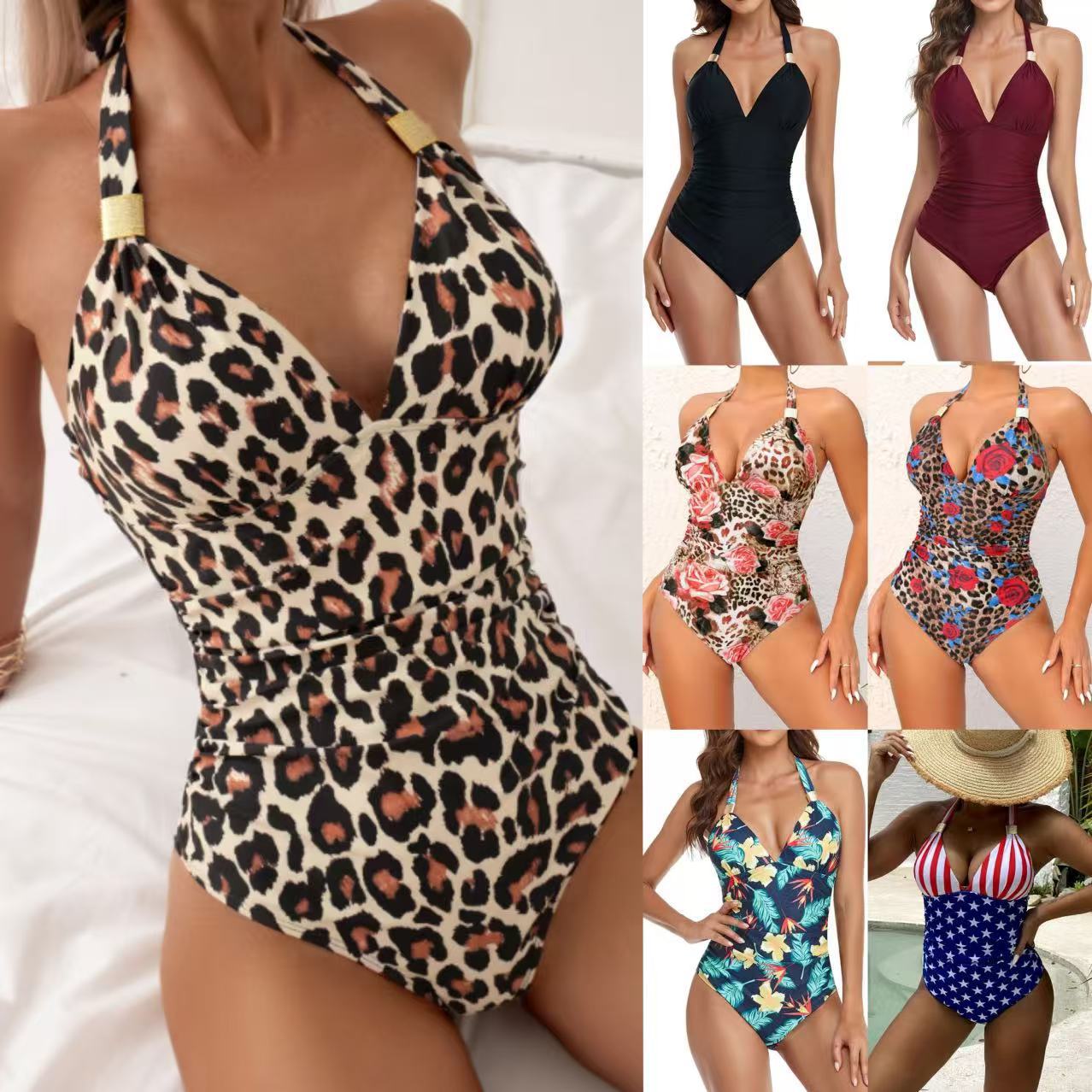 One-piece printed bikini