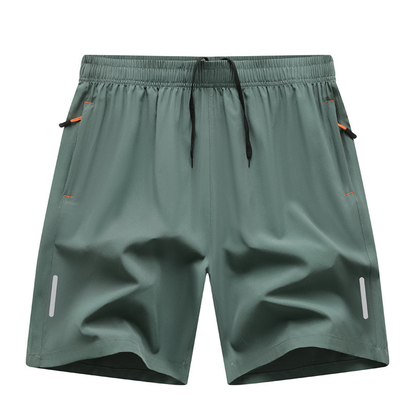 Casual Running Straight-Leg Shorts (with Zipper Pockets and Reflective Strips)