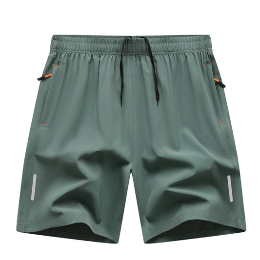 Casual Running Straight-Leg Shorts (with Zipper Pockets and Reflective Strips)