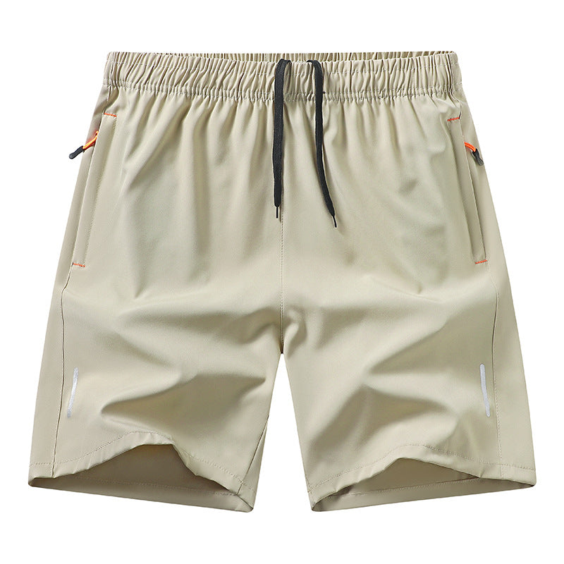 Casual Running Straight-Leg Shorts (with Zipper Pockets and Reflective Strips)
