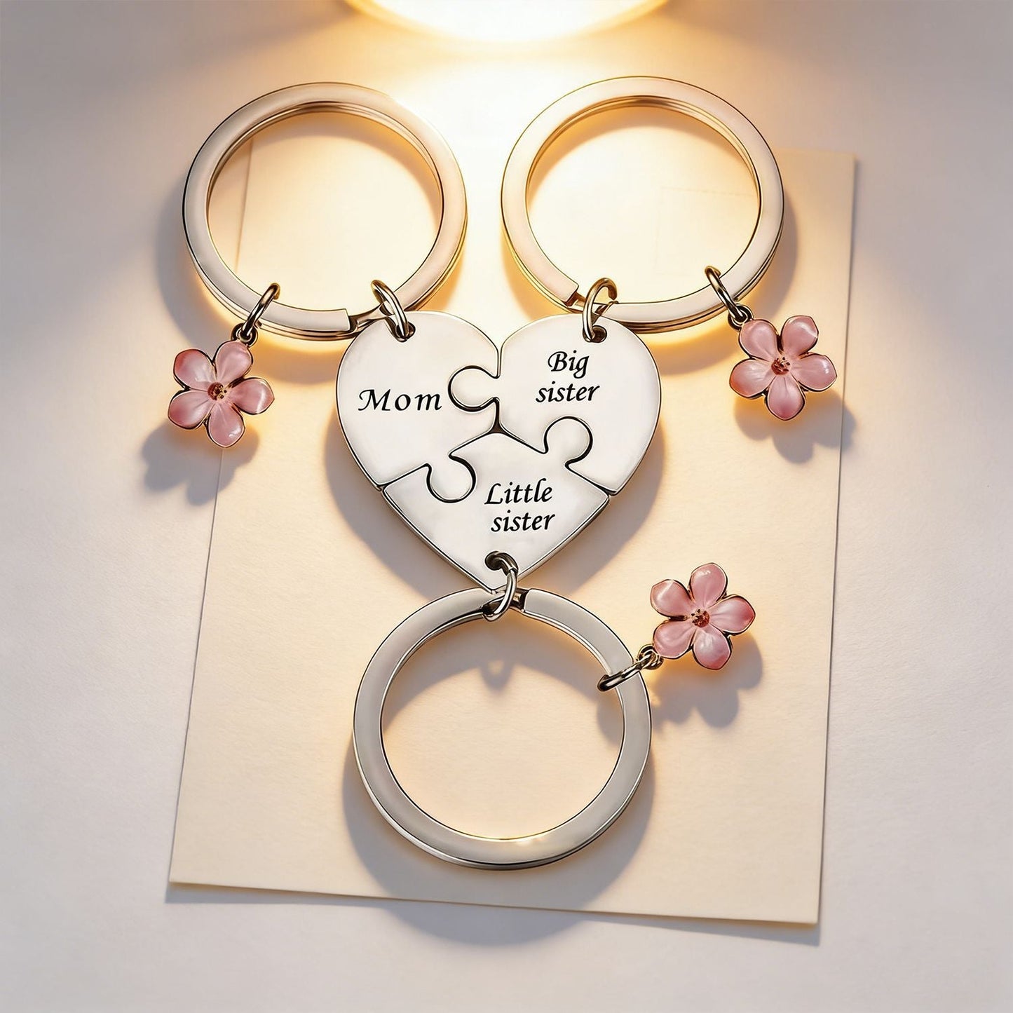 A Three-Person Mother-Daughter Keychain—A Heartwarming and Meaningful Gift