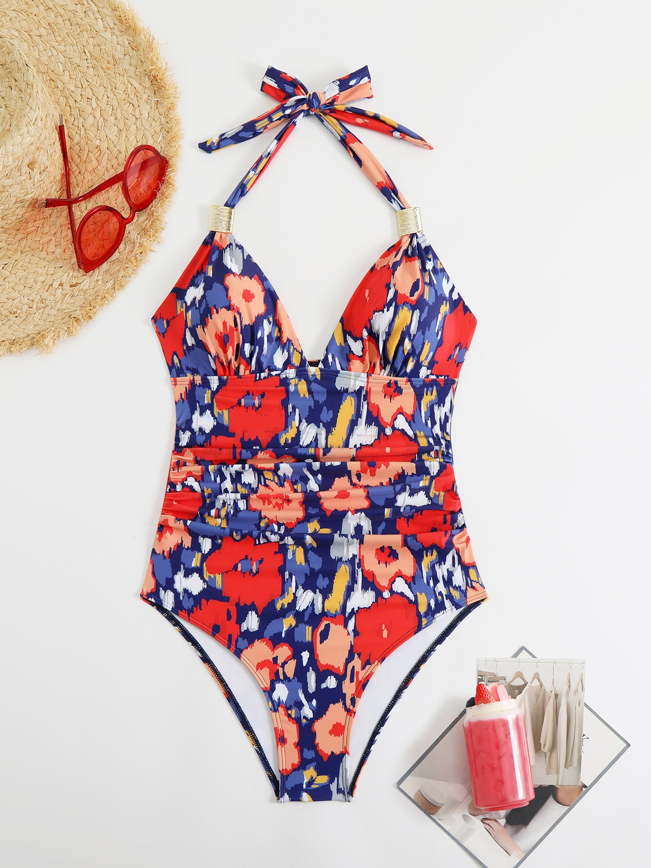 One-piece printed bikini