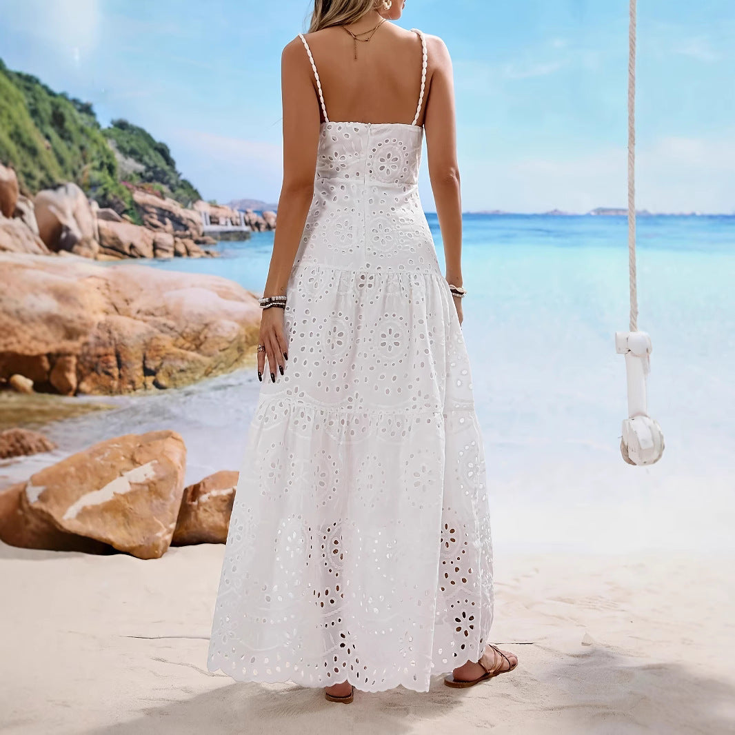 Slim-Fit Sleeveless Lace Strappy Dress