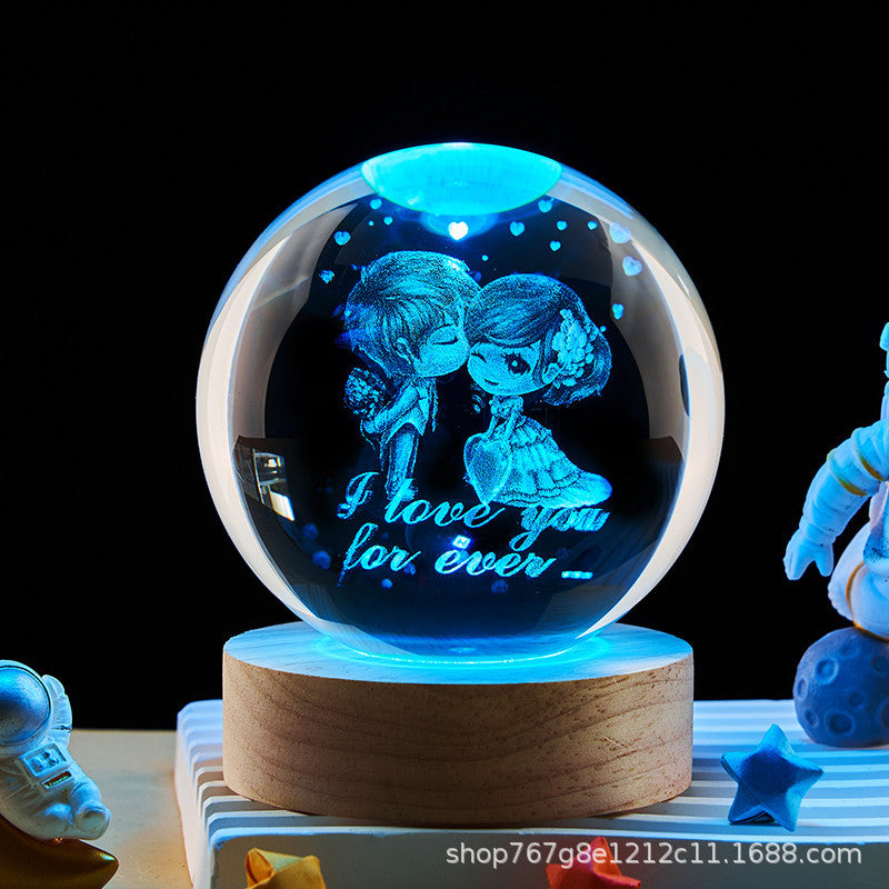 Starry Sky Crystal Ball LED Bedroom Bedside Night Light