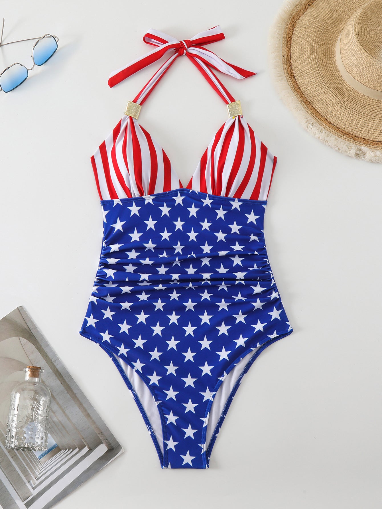 One-piece printed bikini