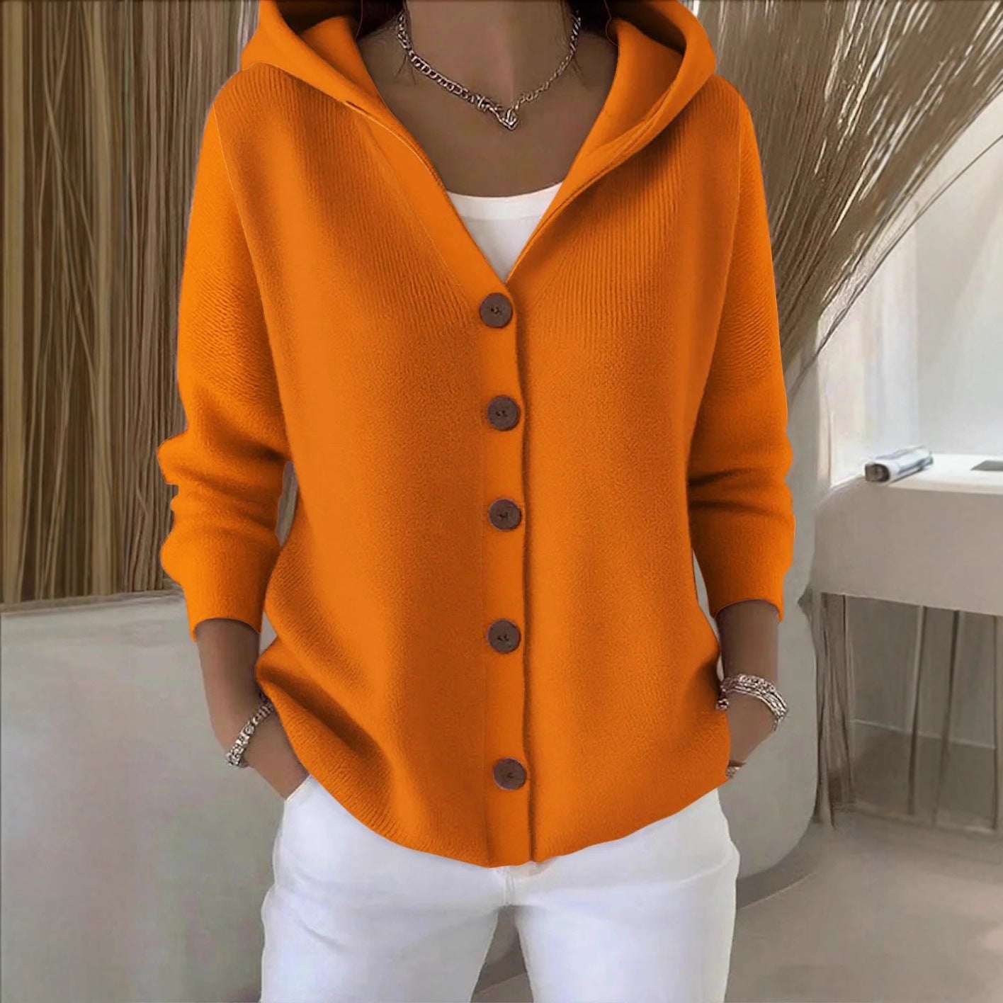 Best Sellers🔥Women Cotton Plain Long Sleeve Comfy Casual Cardigan