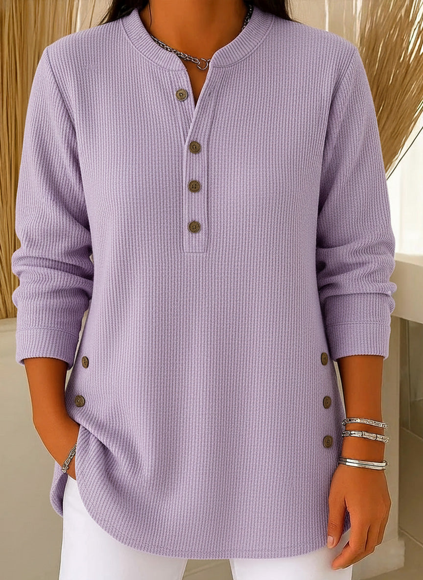 Special Offer🔥 Women's Solid Color Crew Neck Long Sleeve Casual Loose Knit Pullover