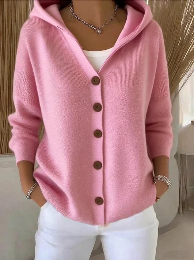 Best Sellers🔥Women Cotton Plain Long Sleeve Comfy Casual Cardigan