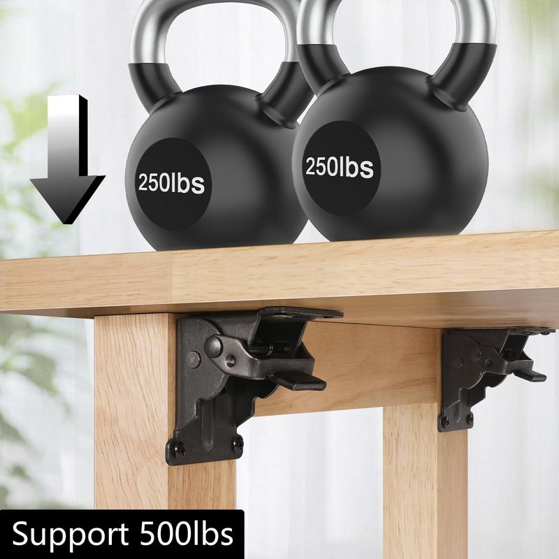 Heavy-Duty Folding Table Leg Brackets with Self-Locking Hinges