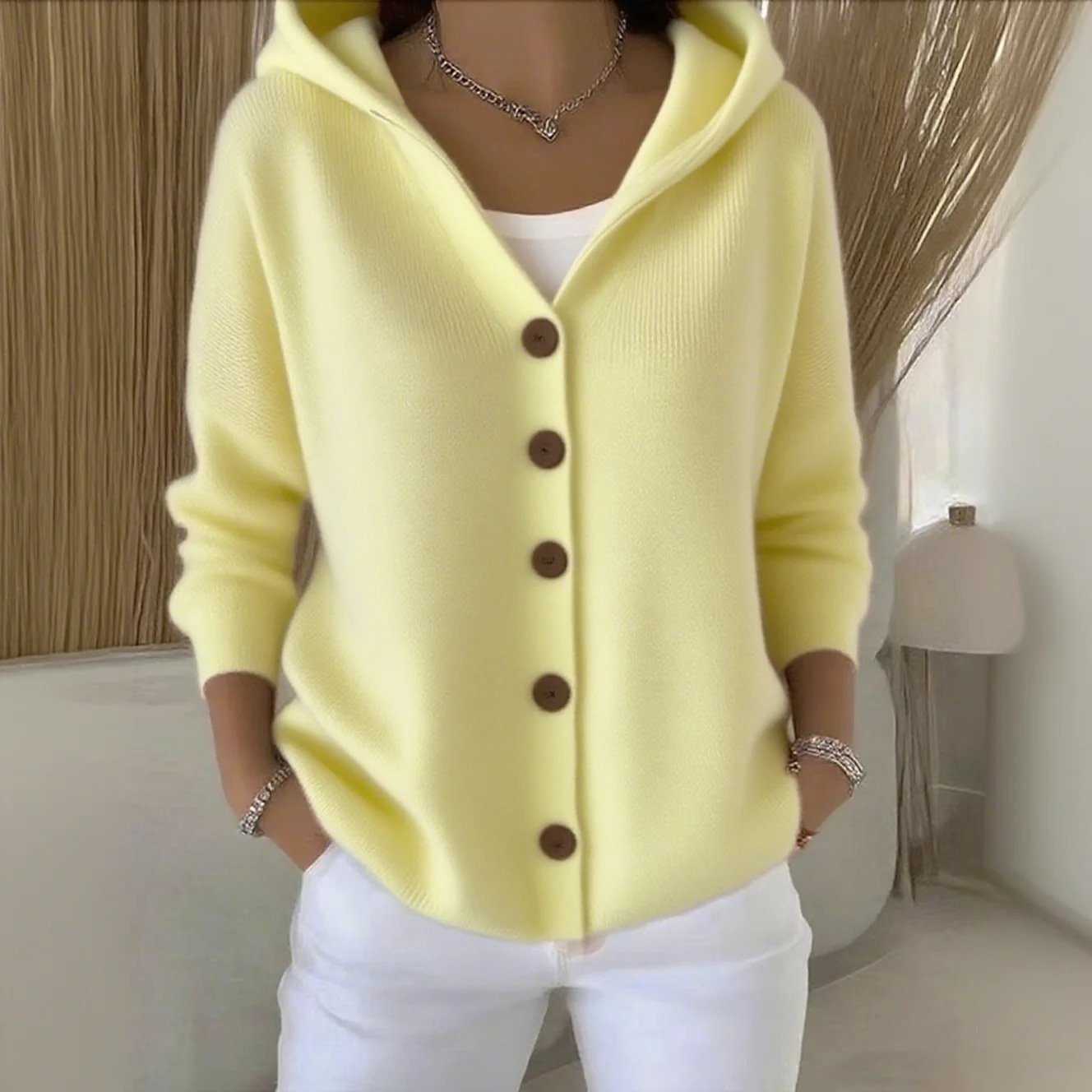 Best Sellers🔥Women Cotton Plain Long Sleeve Comfy Casual Cardigan