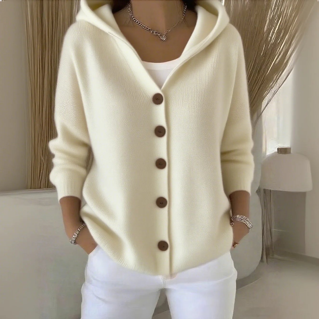 Best Sellers🔥Women Cotton Plain Long Sleeve Comfy Casual Cardigan