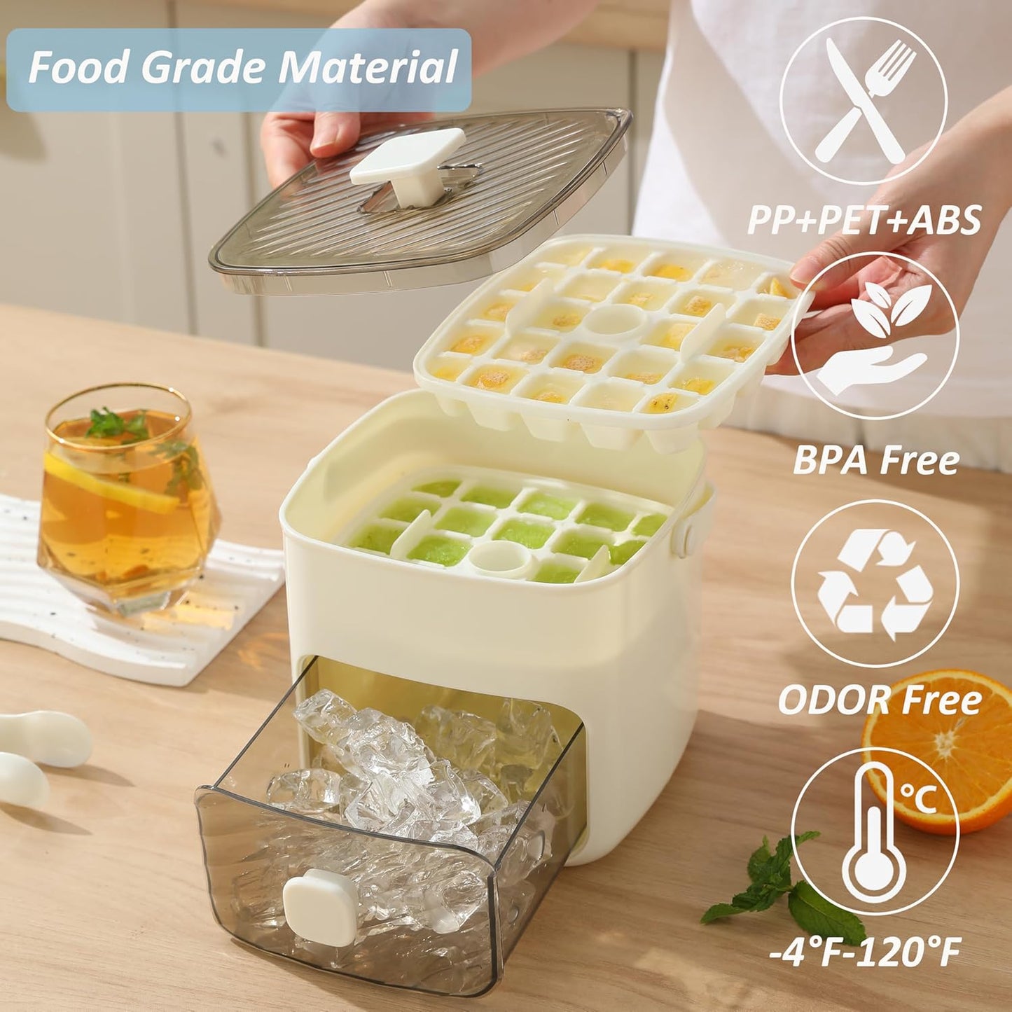 🧊 Summer Best-Seller 🧊 ice cube tray with lid and storage bin
