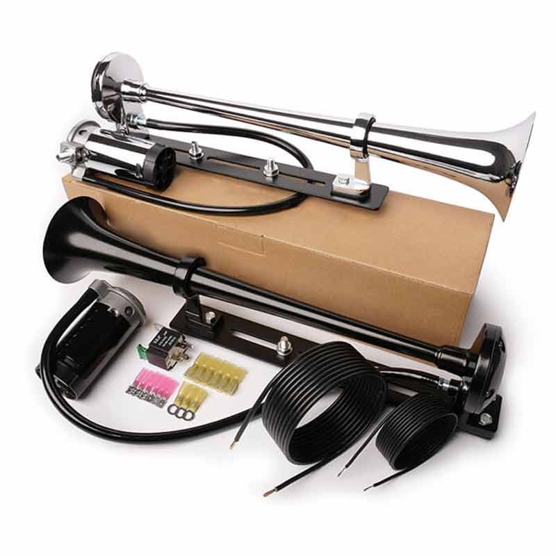 🔥Hot Sale🔥Motorcycle Horn + Mounting Hardware and Complete Wiring Kit