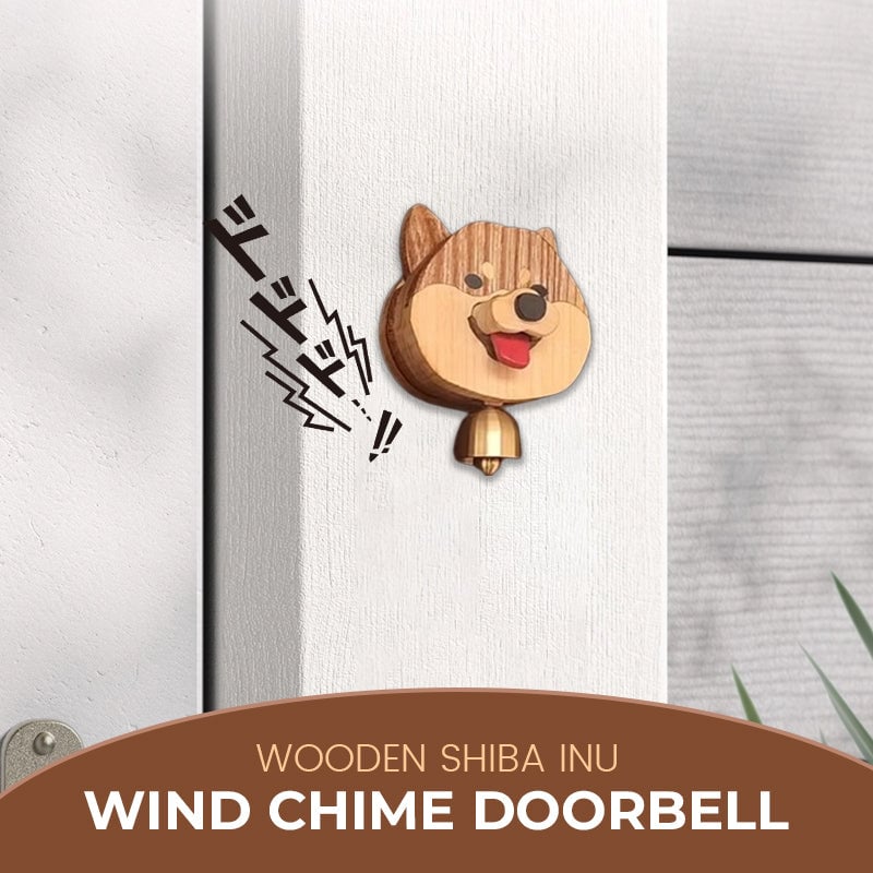 🔥Hot Selling🔥Wooden Shiba Inu Wind Chime Doorbell